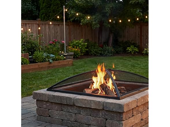 Sunnydaze Square Fire Pit Screen Cover, 31" x 31"