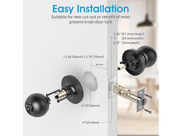 AST Fingerprint Door Knob w/Auto Lock