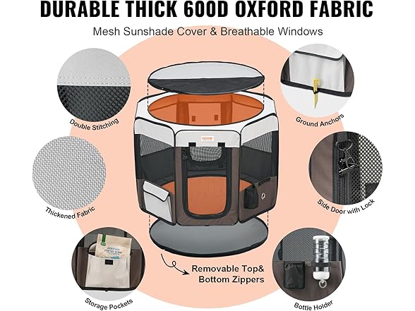 VEVOR Foldable Pet Playpen