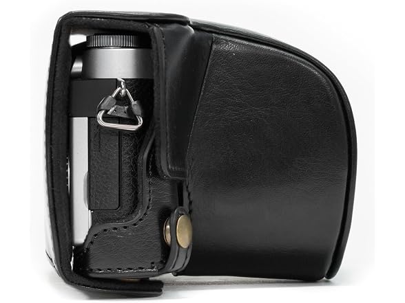 MegaGear Ever Ready Leather Camera Case and Strap (Black)