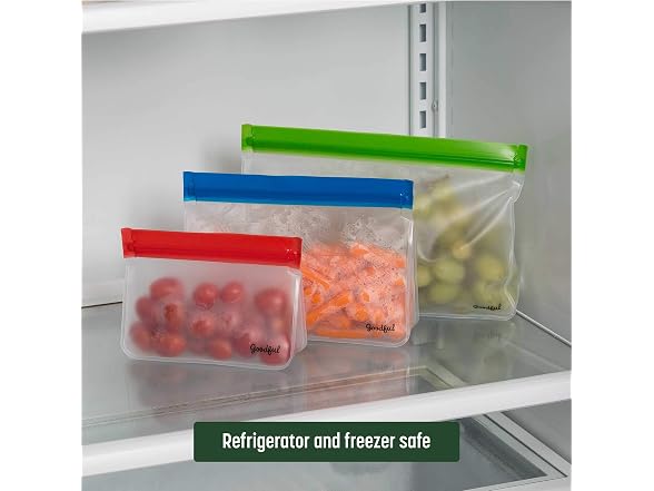 Goodful Reusable Standup Food Storage Bags (6 pack, Assorted Sizes)