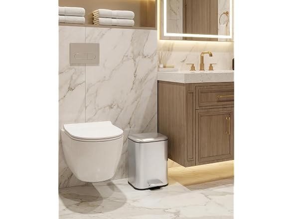 Takywep 5L Rectangular Stainless Steel Trash Can
