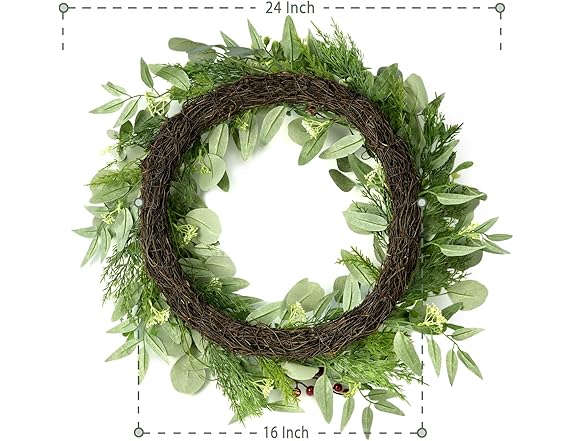 Softflame Artificial Eucalyptus Wreath, 24"