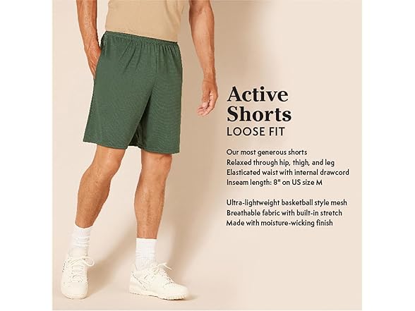(Pack of 2) Amazon Men's  Tech Loose-Fit Shorts
