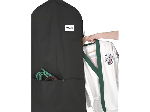 Whitmor Zippered Garment Bag with Pocket, Black