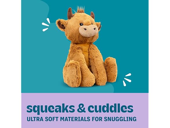 Pupstages Calming Plush Dog Toy with Squeaker, Cow
