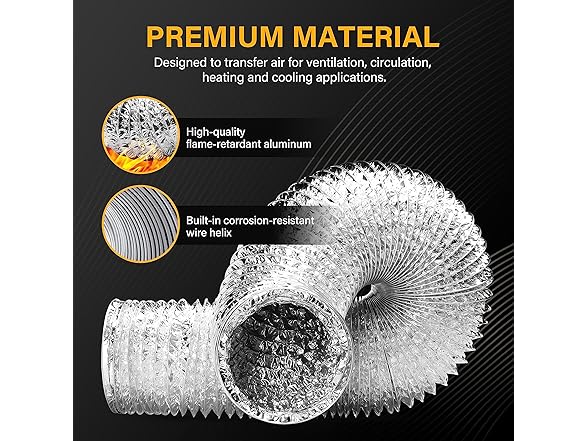 4" Dryer Vent Hose 8ft Silver