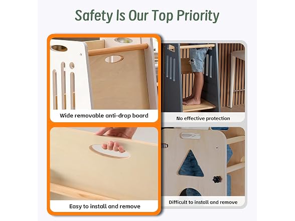 Toddler Tower Height-Adjustable White Step Stool with Sliding Safety Door (Open Box)