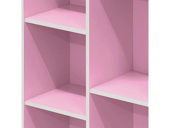 Furinno LUDER Book Shelf, White/Pink