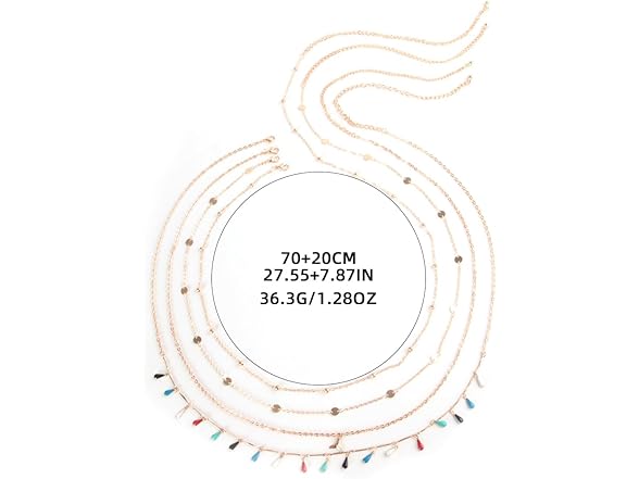 Wlaiertn 4 piece Beads Waist Chain