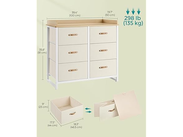 SONGMICS Kids Dresser with 6 Drawers