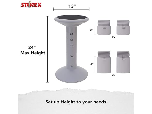 Storex Active Tilt Stool, Gray