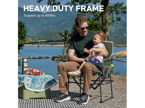EVER ADVANCED Green Camping Chair 2 Pack
