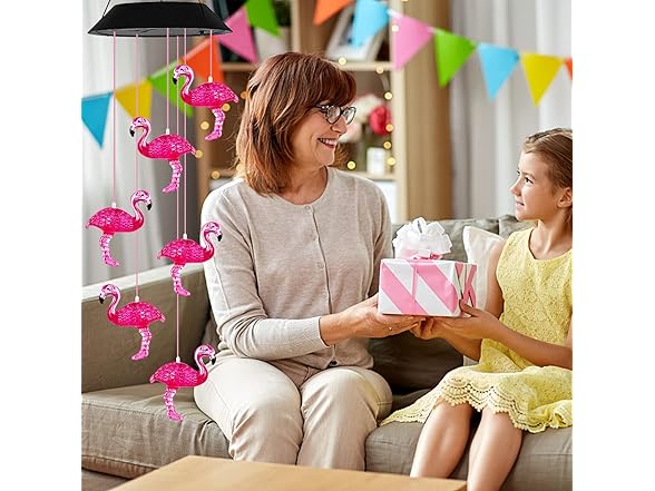 AIONASA Solar Flamingo Wind Chimes