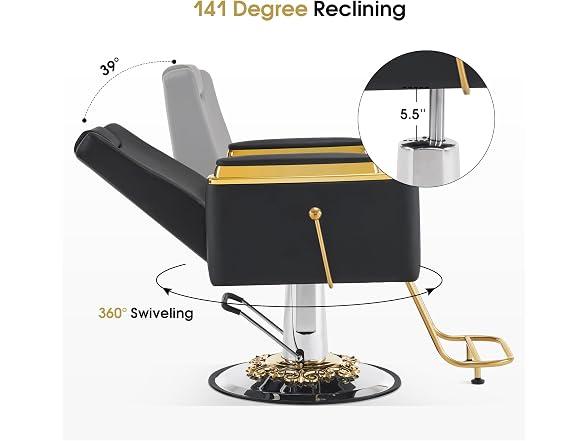 BarberPub Luxurious Barber Chair with