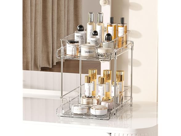 Vtopmart 4 Pack Bathroom Under Sink Organizer with Dividers