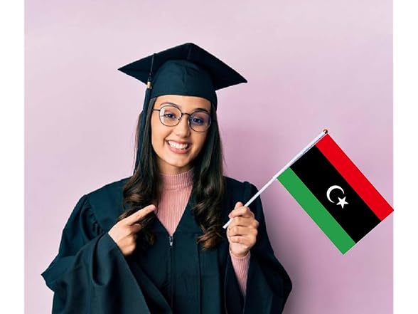 25pc Libya Handheld Small Flag