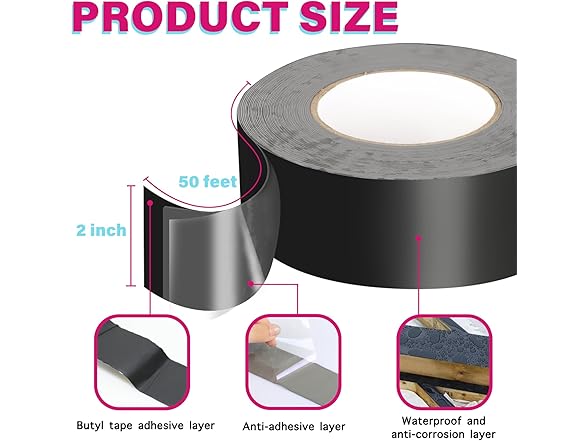 GEYYANG Deck Joist Tape 2 inch x 50 Feet 6 Pack