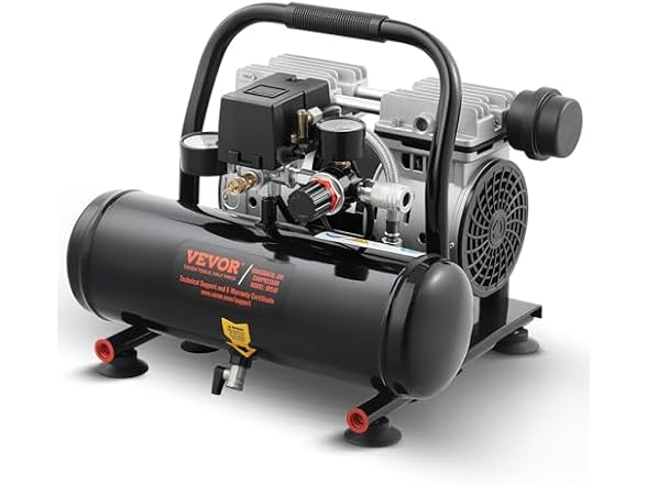 Air Compressor, 1 Gallon Steel Tank, 1HP 1.5 CFM
