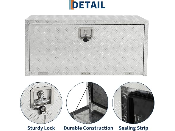 MOVECOM Aluminum Underbody Tool Box 30 x 18 x 18 in, Silver