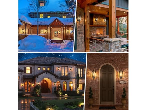 BesLowe 2-Pack Outdoor Wall Light Black