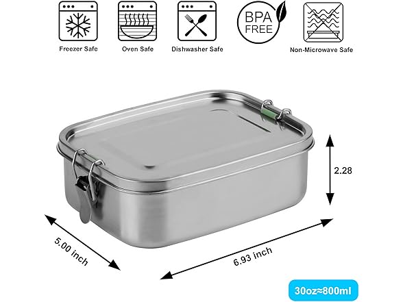 Arora Stainless Steel Lunch Box - 800ml, Eco &