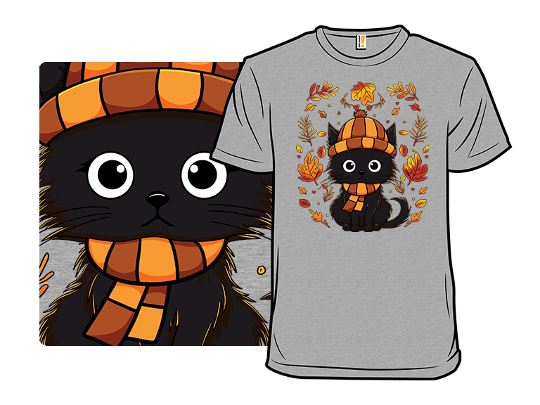 Cozy Fall Black Cat