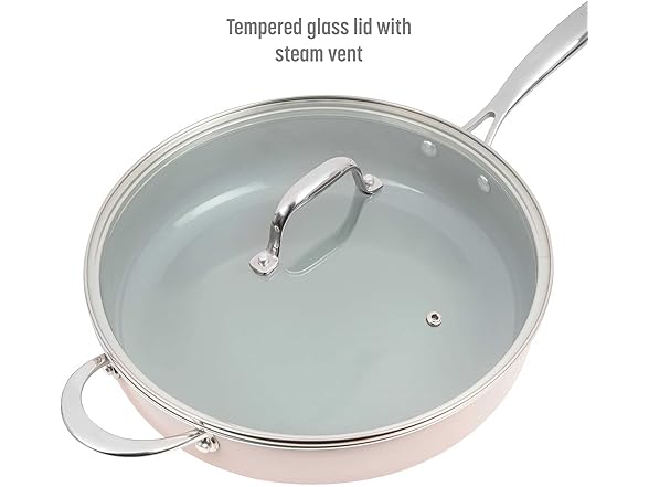 Goodful Ceramic 4Qt Deep Saute Pan w/Lid