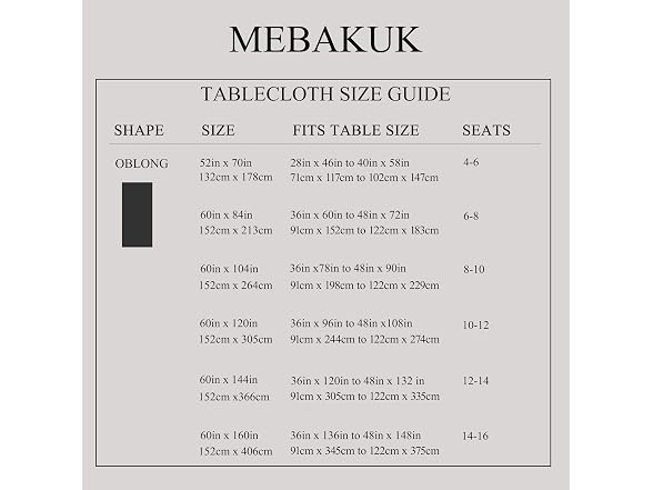 Mebakuk Rect Table Cloth Linen Farmhouse