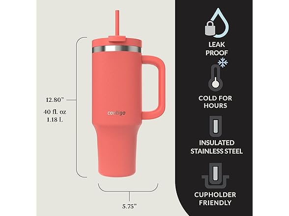 Contigo Streeterville 40oz Tumbler Coral