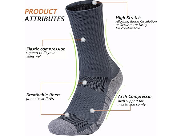 GAXIDES Hiking Compression Socks 3 Pairs