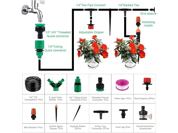 Philonext Drip Irrigation 130ft System