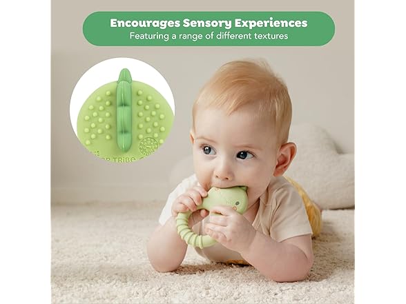 Tiger Tribe Dino Silicone Teether