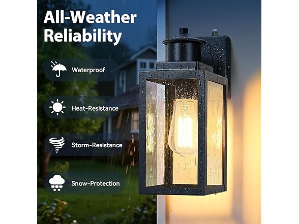 BesLowe 2-Pack Dusk to Dawn Outdoor Wall Lights