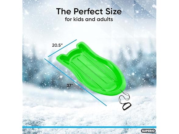 Superio Toboggan Snow Sled- 37” 12 Pack
