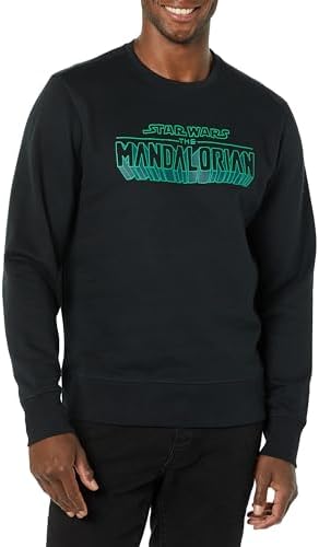 Amazon Essentials Disney | Marvel | Star Wars Men's Fleece Crewneck Sweatshirt, Star Wars Mando, X-Large