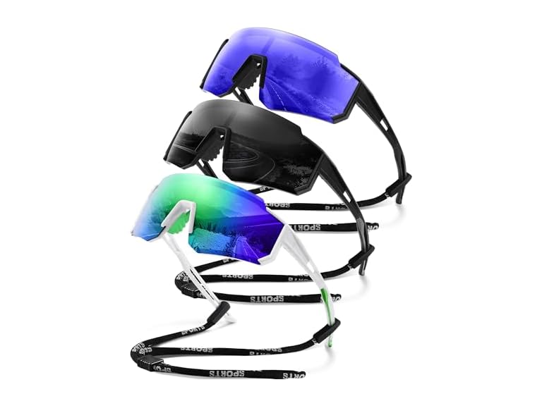 gesruny Polarized Sport Sunglasses for Men and Women, Lightweight TR90 Sun Glasses with UV Protection for Cycling Running