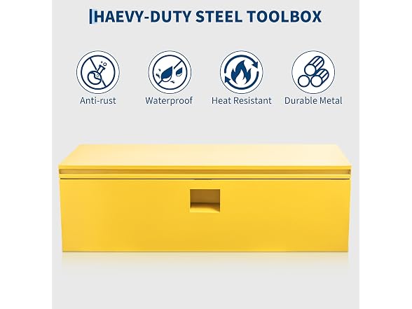 OUTLANE 15"X15"X24" Steel Truck Bed Tool Box Yellow