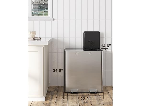 PrecisionAuto 8 Gal Recycling Bin Silver