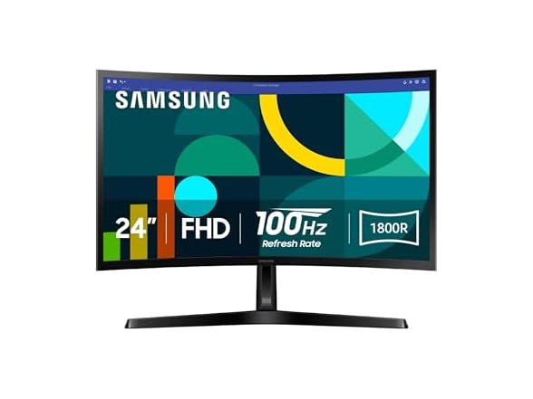 (NEW) Samsung 24" Essentials S3 Curved Monitor