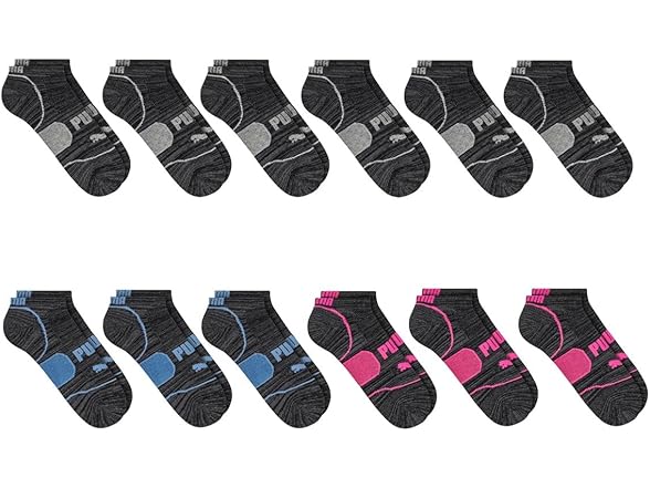 PUMA Womens 12-pair Black Sock