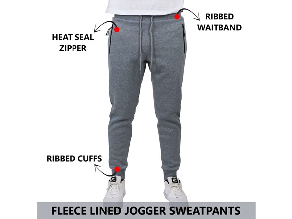 3Pk Mens Fleece-Lined Jogger Pants