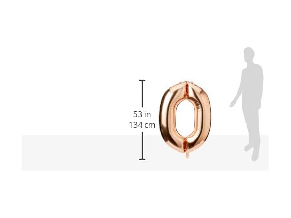 Rose Gold Number 0 Shaped Foil Balloons - 34"