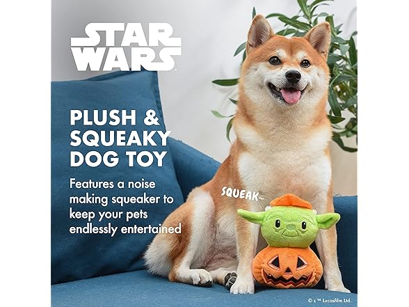 Star Wars Yoda Plush Dog Toy - Pumpkin Head