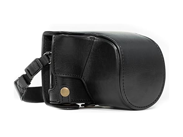 MegaGear Ever Ready Leather Camera Case and Strap (Black)