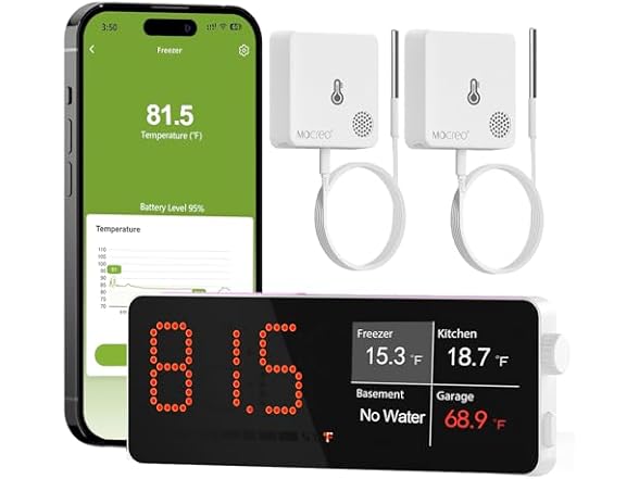 MOCREO WiFi Freezer Thermometer 2PK