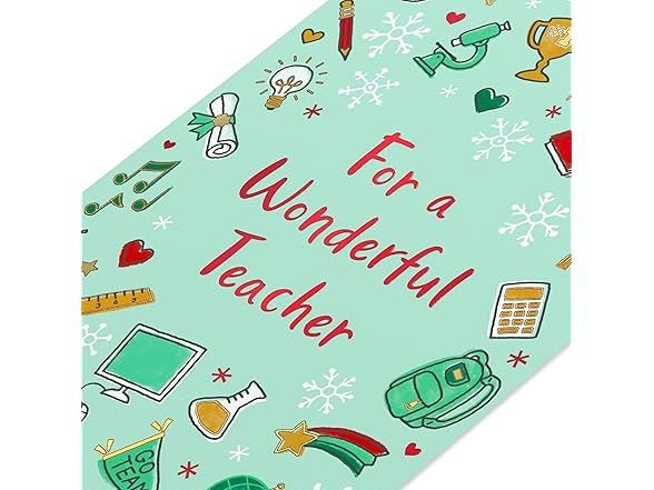 American Greetings Christmas Thank You Card for Teacher