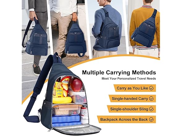HesLaus Crossbody Lunch Backpack