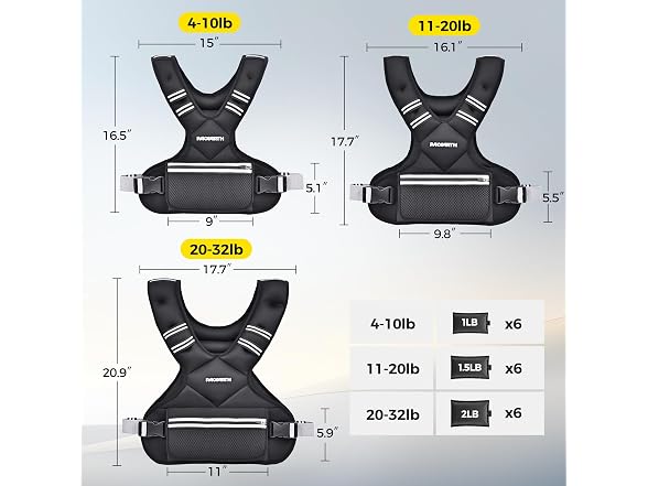 PACEARTH Weighted Vest 20-32lb Ironsand