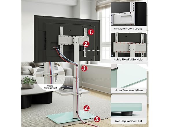 AOKCOS Floor TV Stand | 32-65"